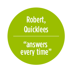 Quicklees testimonial - Answers every time